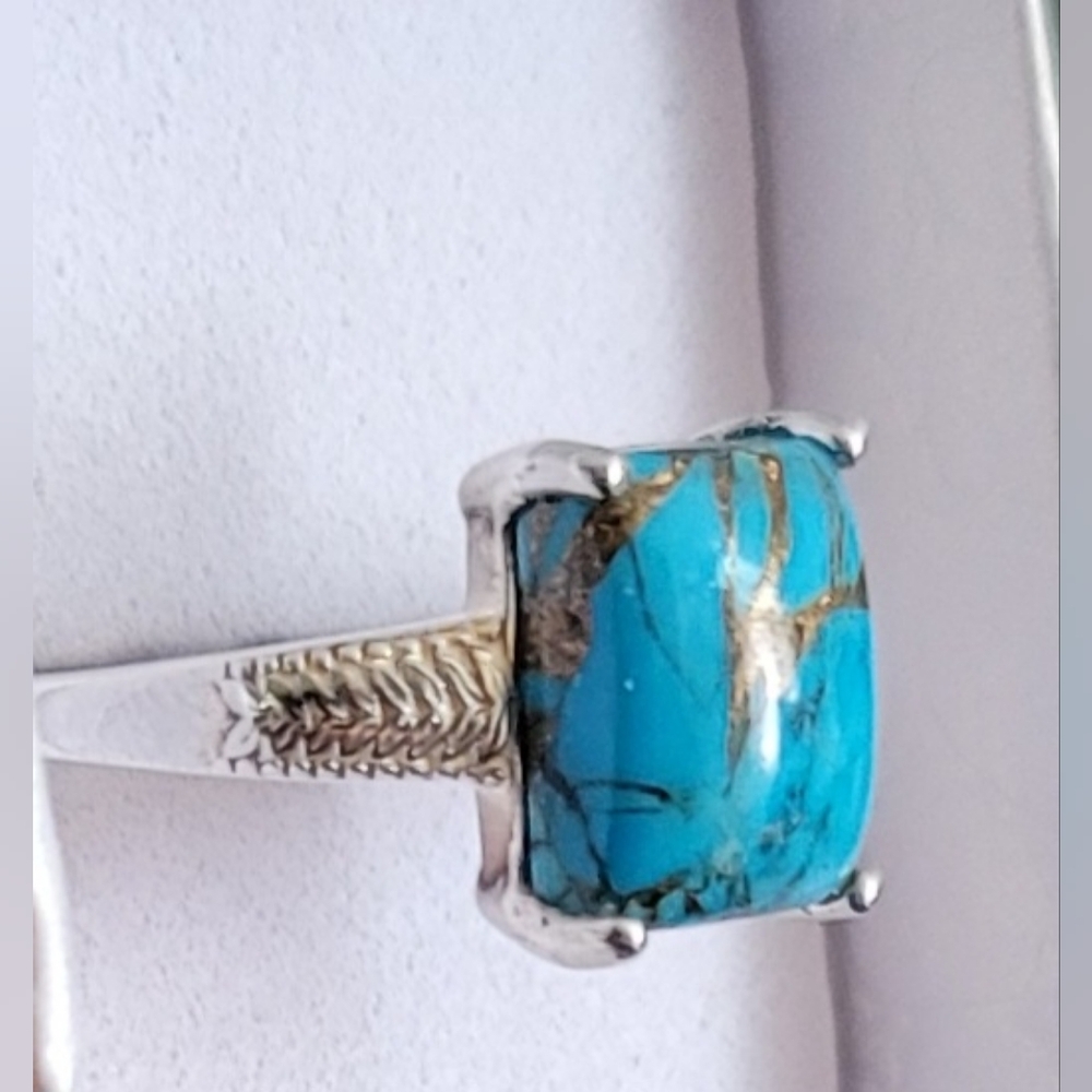 .925 TURQUOISE with Matrix Ring Size 9 - Picture 6 of 6